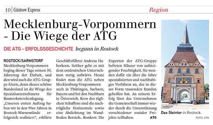 Artikel Mecklenburg-Vorpommern: Die Wiege der ATG